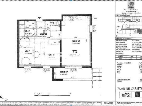 Location Appartement 3 pièces 63.25 m² - RESIDENCE CARRE MESANGE La Chapelle Saint Mesmin 45380