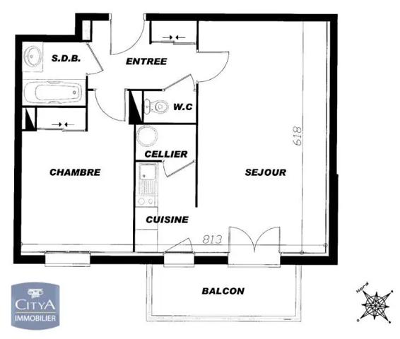 Appartement à louer 2 pièces 47.45m²