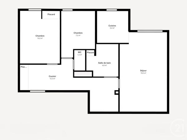 Appartement F3 à vendre  3 pièces - 61,50 m2 LE CROISIC - 44