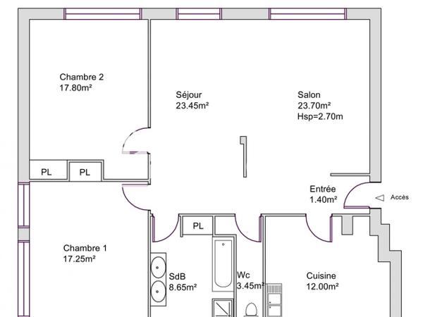 Location Appartement 4 pièces 107.7 m² - 33 RUE JULES LEGRAND Lorient 56100
