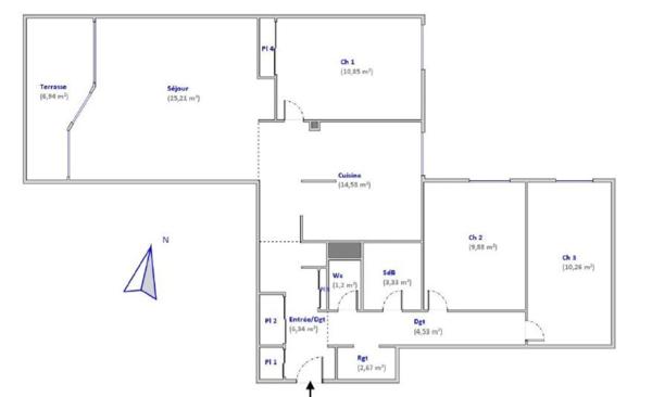 T4 spacieux au calme avec terrasse idéal famille