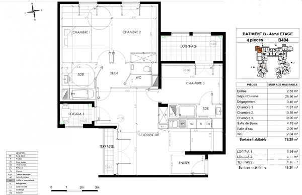 Appartement à vendre 4 pièces 76,29 m² Le Plessis-Robinson