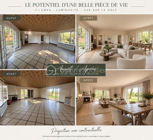 Un emplacement privilégié à Hardelot, directement face au Golf des Pins et au trou n°14.

Découvrez cette maison de style Hardelotoise développant environ 235 m² habitables, implantée sur une belle parcelle de plus de 1600 m².

Une véritable opportunité pour les acquéreurs à la recherche d’un bien bénéficiant d’un environnement exceptionnel et souhaitant créer une maison entièrement à leur image.

Avec ses volumes généreux, ses 6 chambres et la possibilité d’une vie de plain-pied, cette propriété offre un potentiel remarquable, aussi bien pour une résidence principale que secondaire.

Les travaux de terrassement permettant notamment de faciliter l’accès au stationnement seront réalisés par les vendeurs.

Les futurs propriétaires disposeront ainsi d’une grande liberté pour repenser et rénover la maison selon leurs envies, leurs besoins et leur niveau de prestations : redistribution des espaces, création d’une vaste pièce de vie tournée vers le golf, rénovation énergétique, choix des matériaux et aménagements intérieurs…

Mais c’est avant tout son emplacement qui rend cette propriété particulièrement intéressante.

Les maisons offrant une telle situation, directement face au Golf des Pins, sont rares sur le marché. Ici, le potentiel de rénovation s’associe à une adresse privilégiée et à une vue dont on profite au quotidien.

Son architecture typiquement Hardelotoise, ses 235 m² habitables, son terrain généreux et sa situation exceptionnelle constituent une base idéale pour imaginer une propriété de caractère à Hardelot.

Un bien à découvrir avant tout pour son emplacement, son potentiel et les nombreuses possibilités qu’il offre.