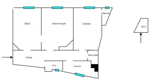 Paris 13ème Patay - 3 pièces 55 m² - 3ème étage avec ascenseur