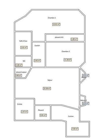 03200 VICHY APPARTEMENT 3 PIÈCES AVEC BALCONNETS AVEC CAVE- COEUR DE VILL