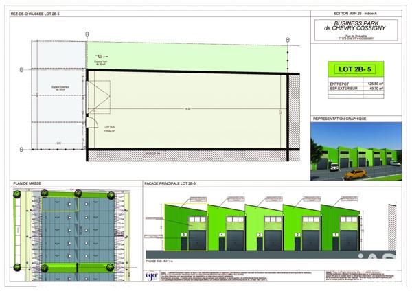 Local d’activité à vendre 126 m² Chevry-Cossigny