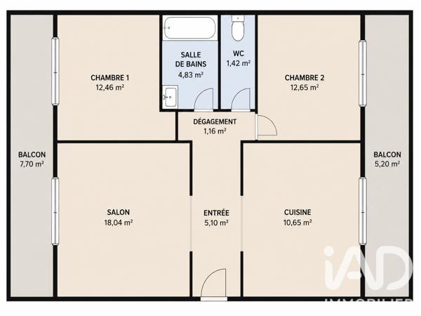 Appartement à vendre 3 pièces 66 m² Chennevières-sur-Marne