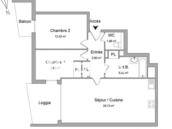 Location Appartement 3 pièces 65.3 m² - 1 ET 3 BOULEVARD DES CRETES Toulouse 31500