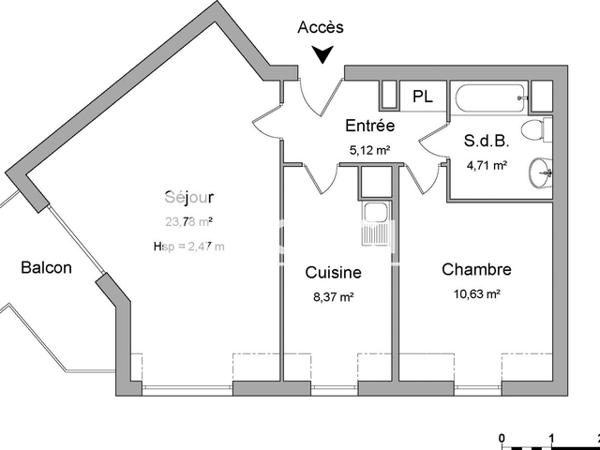 Location Appartement 2 pièces 52.61 m² - 2 RUE DU GENERAL POUGIN Montigny Les Metz 57950