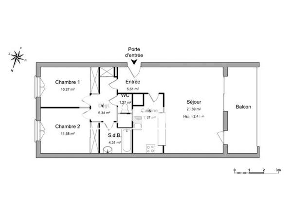Location Appartement 3 pièces 71.14 m² - 292 AVENUE DU PRADO Marseille 13008