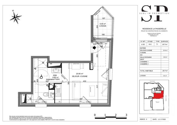 Appartement F1 à vendre  1 pièce - 29,71 m2 MELUN - 77