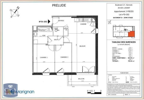 Location appartement 3 pièces de 64.54m²