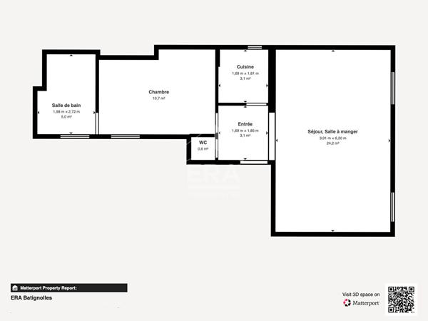 Appartement Batignolles 2 pièces 47.5 m2