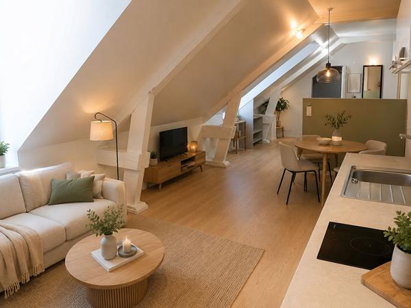 Appartement Nantes 3 pièce(s) 61.79 m2 meublé avec balcon et stationnement