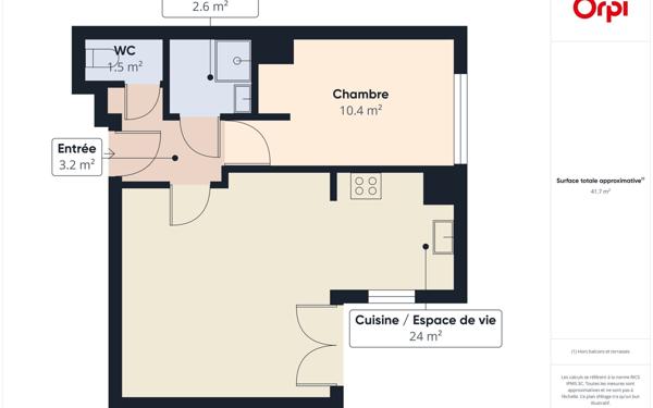 Appartement à vendre    2 pièces • 41,42 m2 Meaux