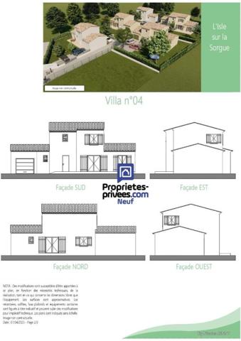 Villa Contemporaine L'Isle Sur La Sorgue 4 pièces 105 m². Terrain 585 m²