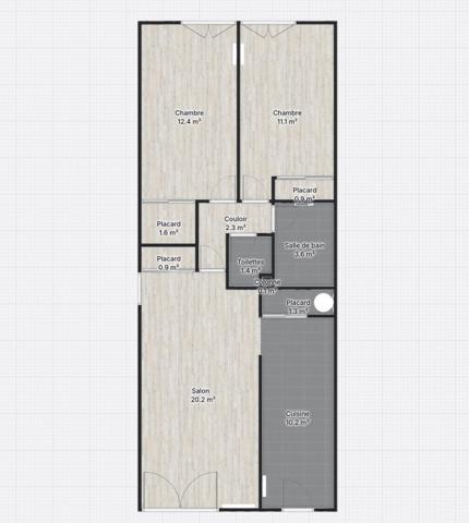 Appartement 3 pièces avec balcon, cave et parking