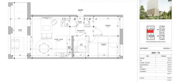 Appartement à vendre 3 pièces 65 m² Lyon 7