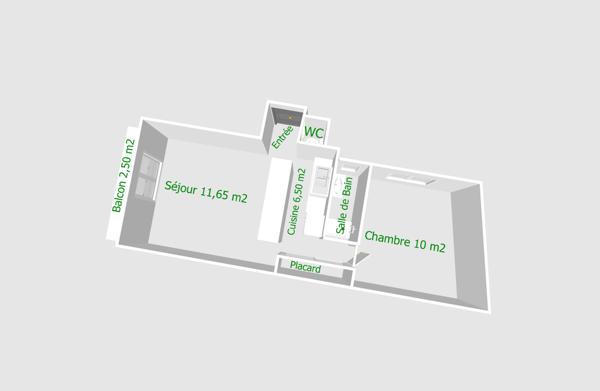 Appartement 2 pièces - 33 m²