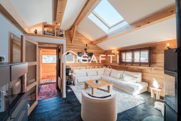 Chalet avec dépendances: terrasses, garages, parking