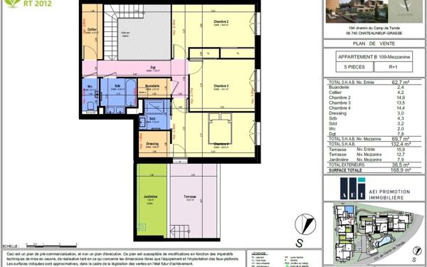 Appartement à vendre    5 pièces • 132,40 m2 Châteauneuf-Grasse