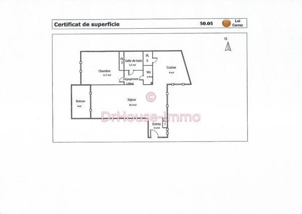 Appartement à vendre 2 pièces de 50 m²