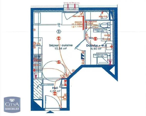 Appartement à louer 1 pièce 26.76m² Villefranche-sur-Saône (69400)