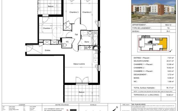 Appartement à vendre    4 pièces •  Pont-de-Chéruy