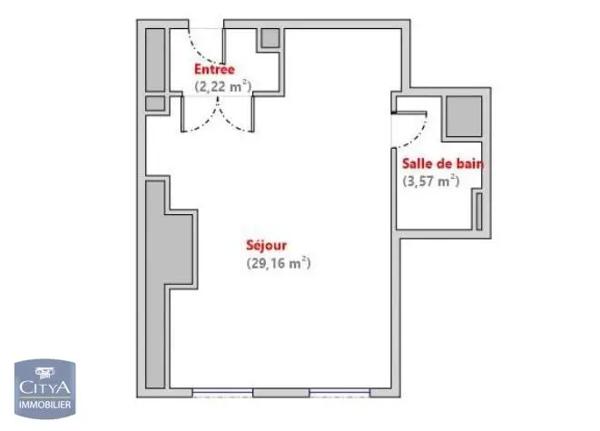 Appartement à louer 2 pièces 34.95m²