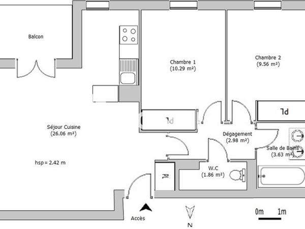 Location Appartement 3 pièces 54.38 m² - 1 CHEMIN DE LA TRAMONTANE Limoux 11300