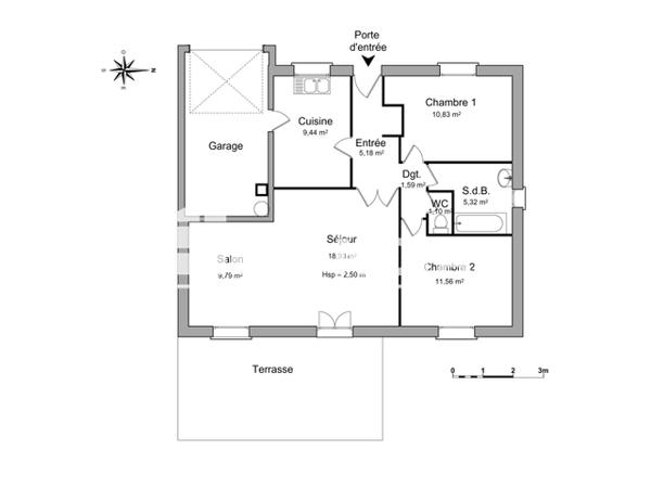 Location Maison 3 pièces 73.74 m² - 29 RUE PIERRE DE COUBERTIN Aytre 17440