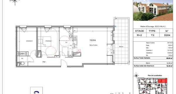 Location Appartement 3 pièces 69.44 m² - Morières-lès-avignon 84310