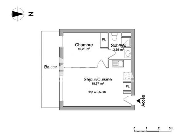 Location Appartement 2 pièces 32.49 m² - 1171 ROUTE DE L'AERODROME Montfavet 84140
