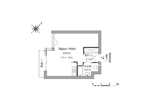 Location Studio 29.42 m² - 12 RUE DES GLACIERES Strasbourg 67000