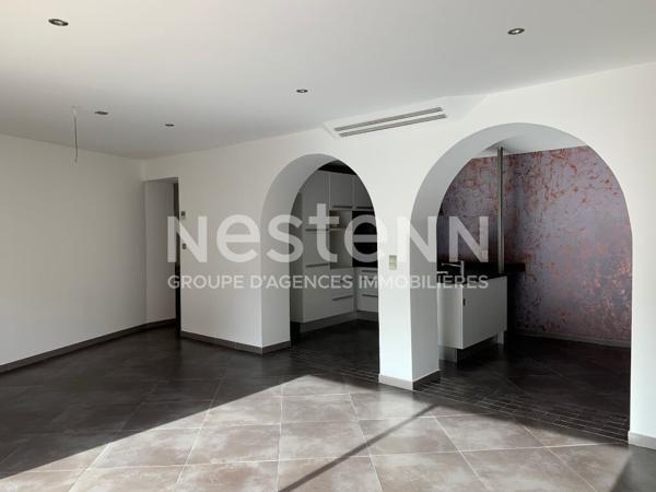 CARCASSONNE immeuble mixte avec local commercial libre et habitation T3 louée avec terrasse piscine