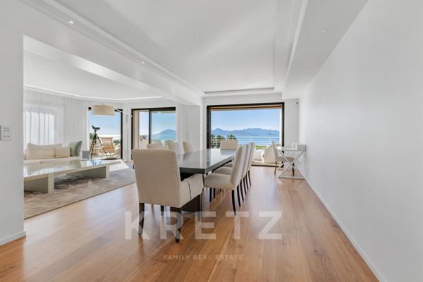 Cannes Croisette – Appartement d’exception, 5 pièces avec terrasse panoramique face à la mer