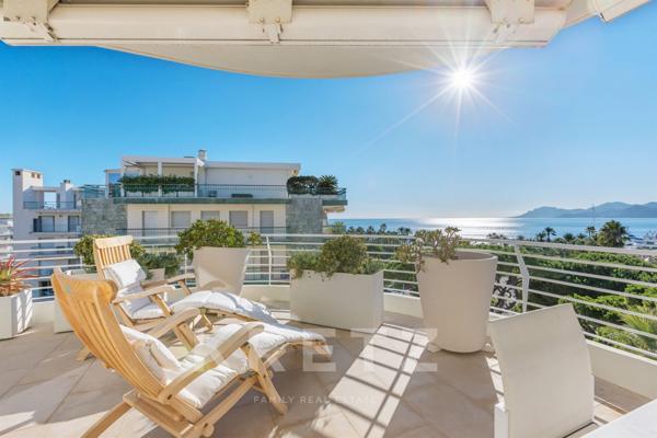Cannes Croisette – Appartement d’exception, 5 pièces avec terrasse panoramique face à la mer