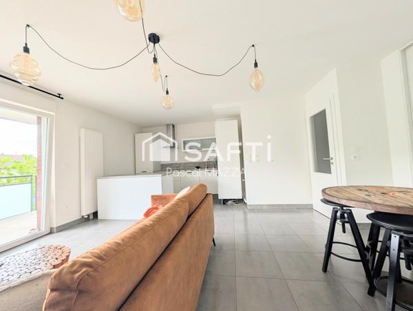3p moderne avec grande terrasse, garage et parking