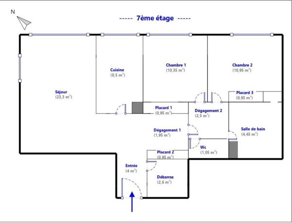 Appartement à vendre 3 pièces 72,5 m² Les Lilas