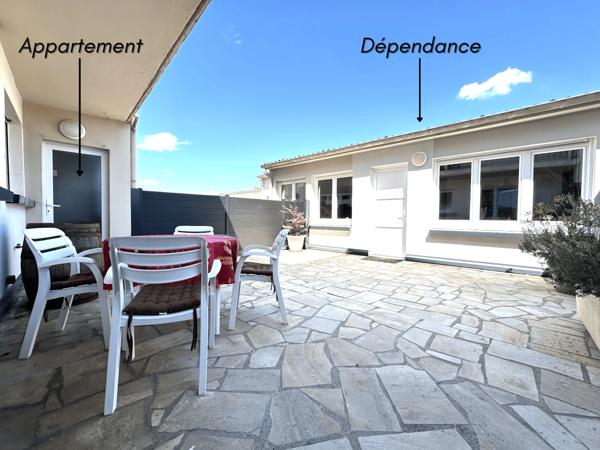 Appartement 105 m2 + dépendance 67 m2, terrasses, garage, cave