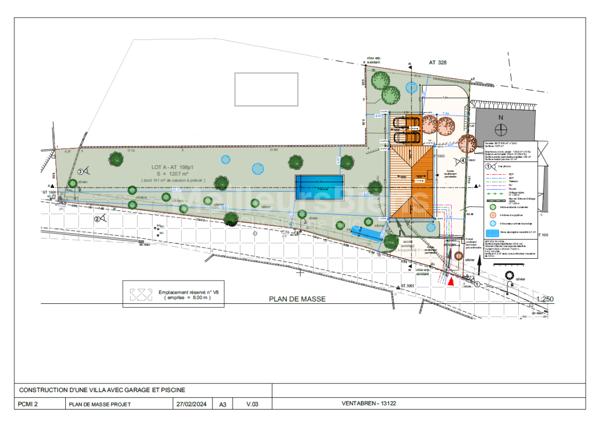VENTABREN Terrain 1200m2 quartier recherché, libre constructeur