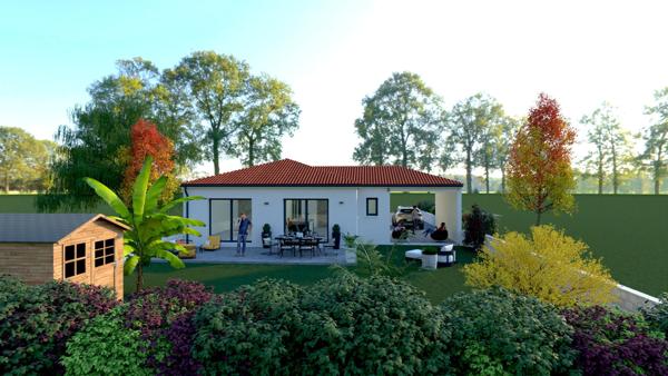 Maison de plain-pied, 111 m², 3 ch, Terrain Grezieu La Varenne 471 m2, plein centre