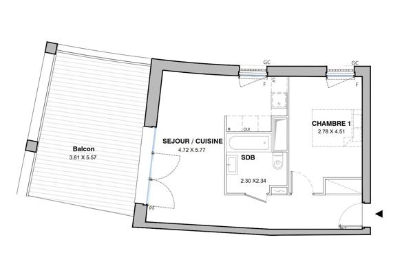 Appartement (neuf) à vendre 2 pièces 43 m² Montpellier