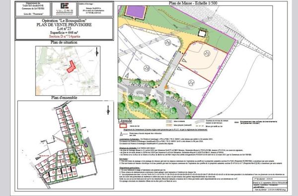 A vendre terrain en lotissement à Savenès (82600)