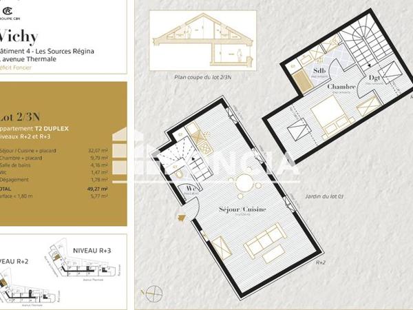 Location Appartement 2 pièces 49.27 m² - 9 RUE LUCAS 4 AVENUE THERMALE Vichy 03200