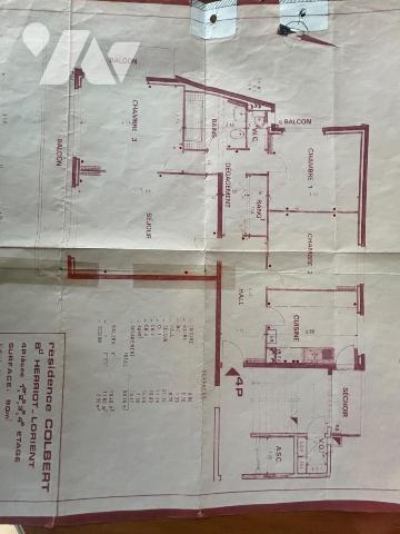 Lorient Merville , Appartement 90m2, 2chs, balcon , double garage