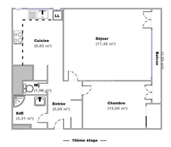 Appartement T2 de 49 m² avec un balcon et une cave à vendre - EPINAY SOUS SENART (91)