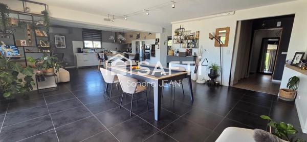 Maison contemporaine de plain-pied avec piscine