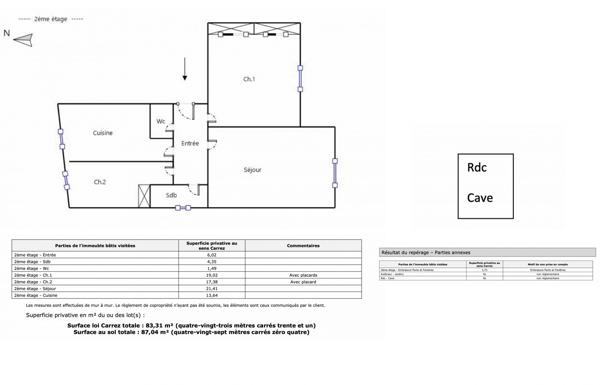 Appartement 3 pièces 83 m² - Jardin privatif 80 m2