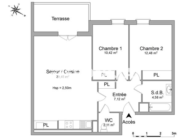 Location Appartement 3 pièces 66 m² - 03 RUE DE L'ORATOIRE Cugnaux 31270